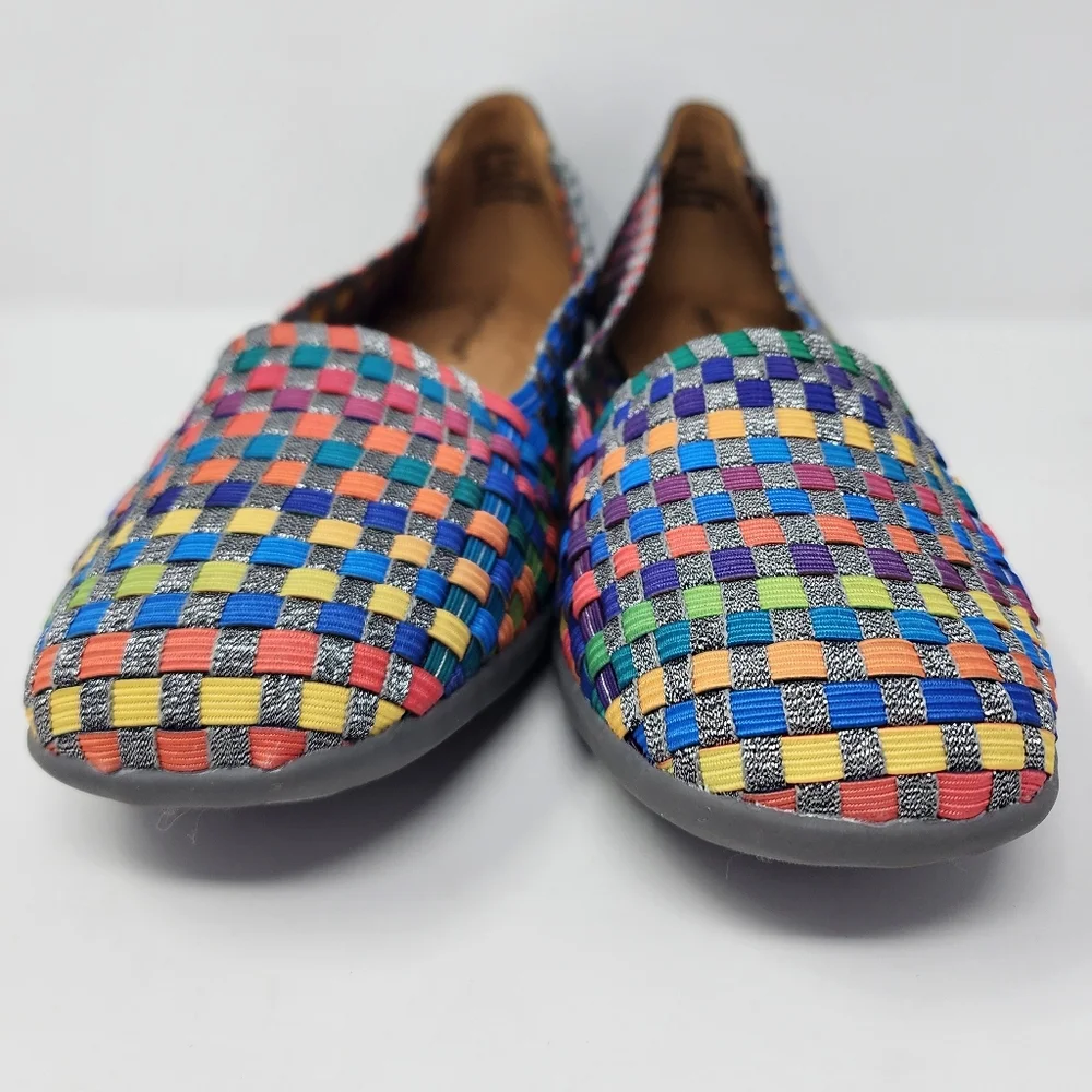 comfortview Multicolor Woven Slip-On Flats